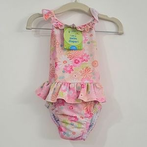 Green Sprouts Swimsuit Girls for Baby 6 Month with Diaper